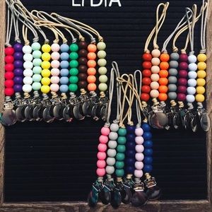 Silicone Pacifier Clips, brand new, made to order.